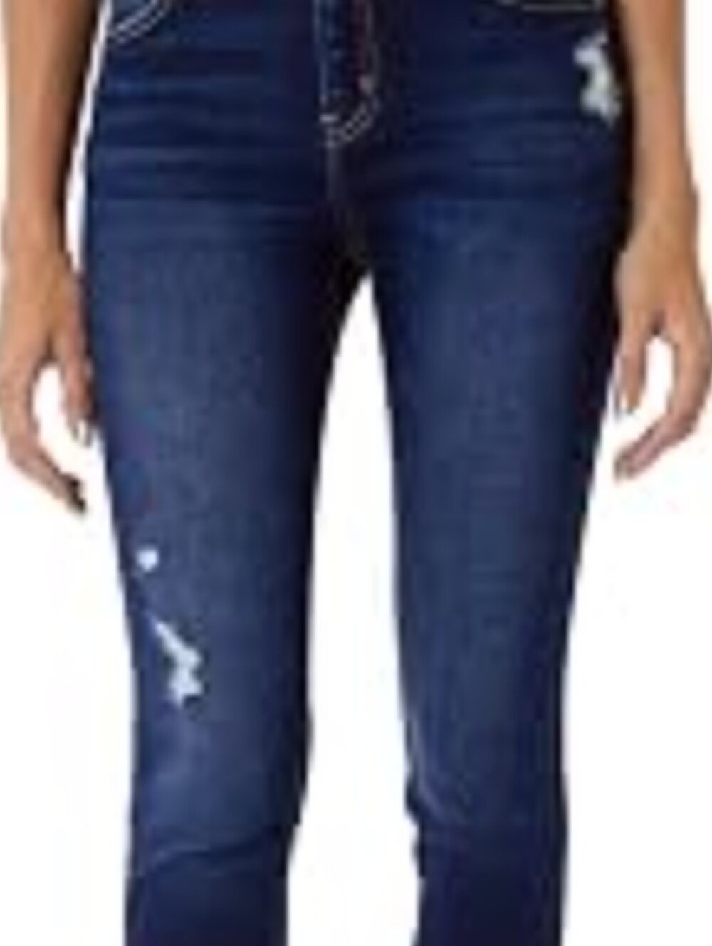 KanCan Dark Indigo High-Rise Frayed Waist Jeans